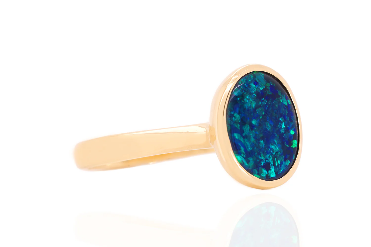 Tatiana — 18kt Yellow Gold 1.86 ct Black Opal Ring - Image 5