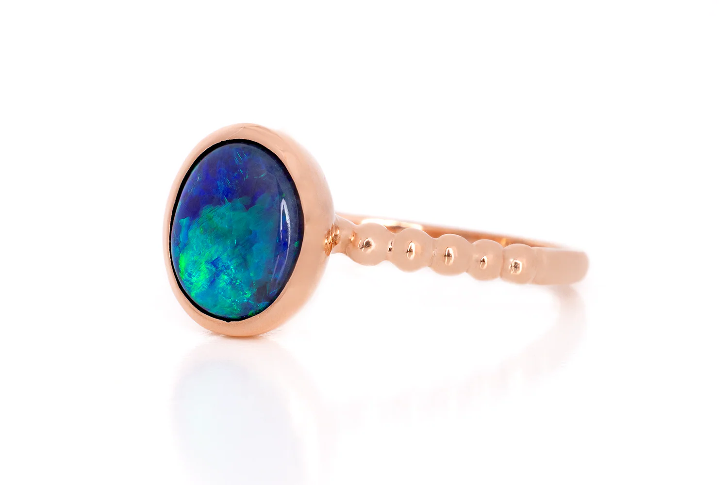 Tatiana Ring Rose Gold with 2.45 ct Dark Crystal Opal - Image 3