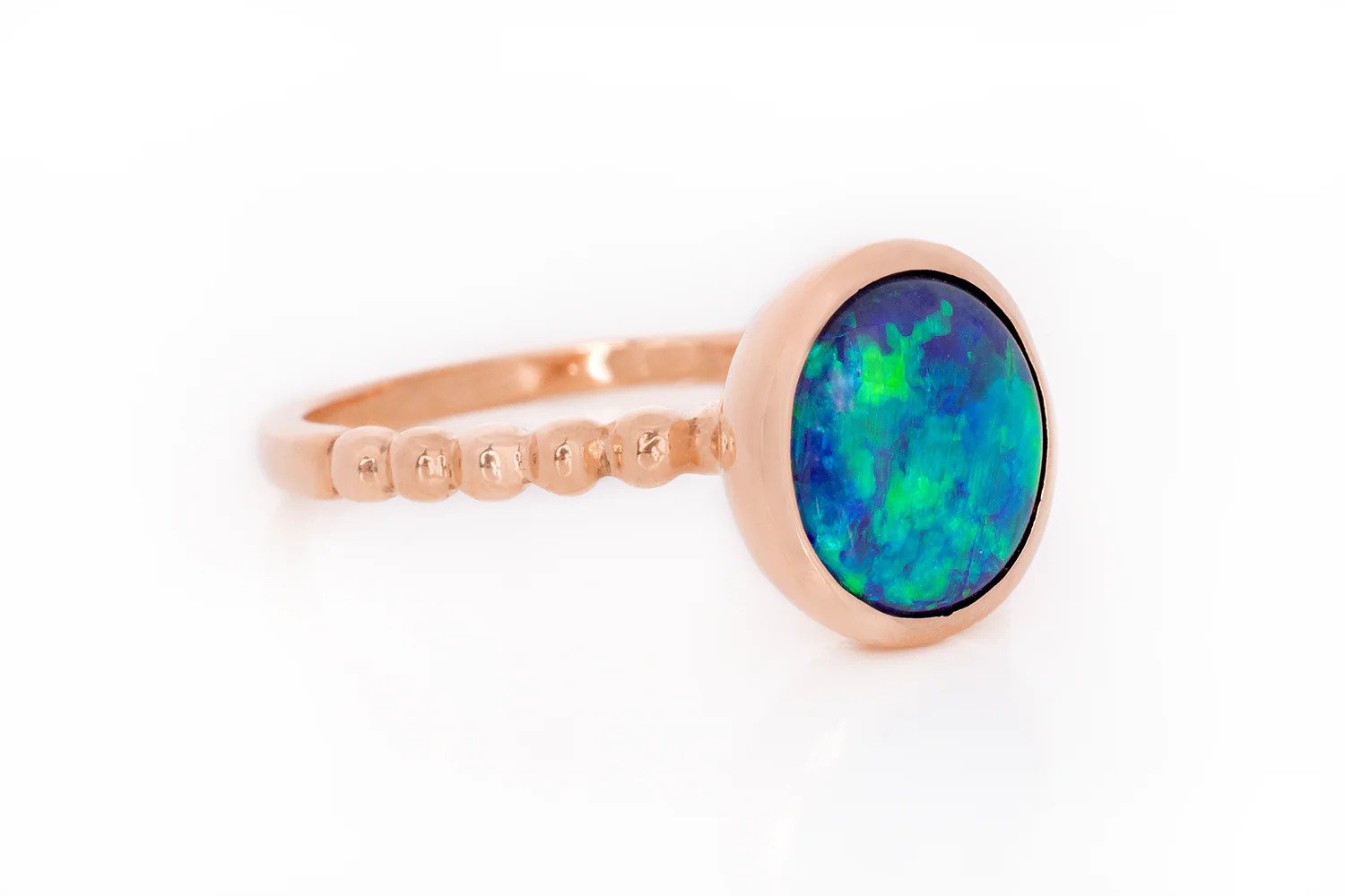 Tatiana Ring Rose Gold with 2.45 ct Dark Crystal Opal - Image 4