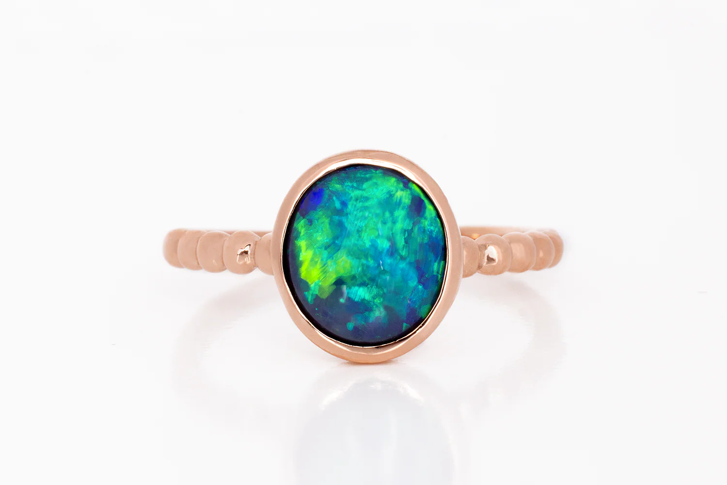 Tatiana Ring Rose Gold with 2.45 ct Dark Crystal Opal - Image 5