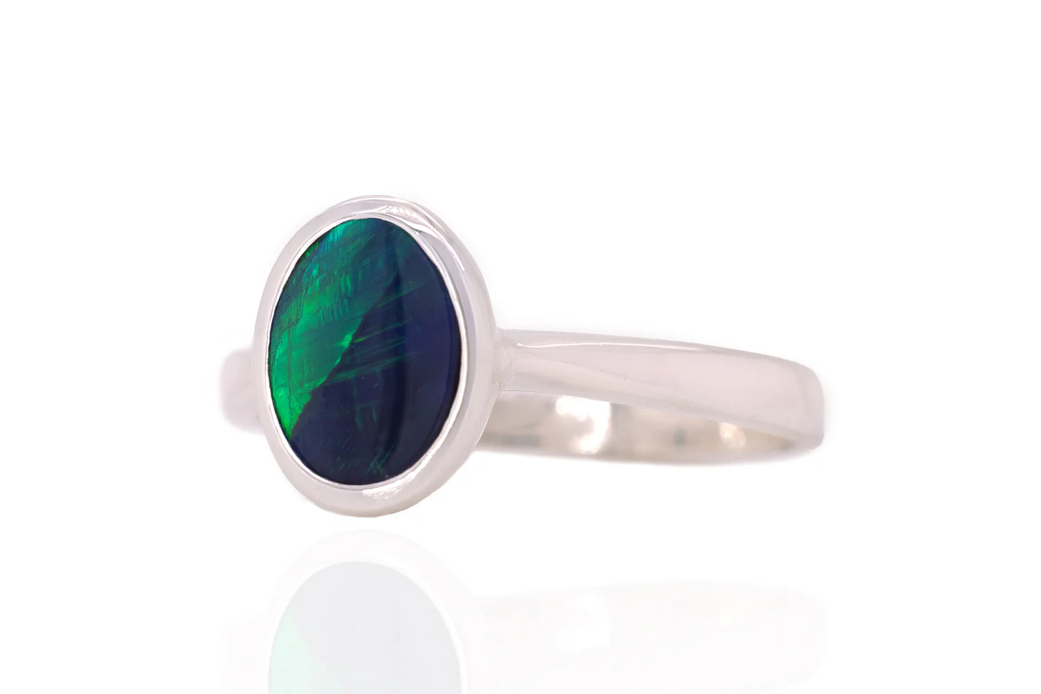 Tatiana — Sterling Silver 0.72 ct Black Opal Ring - Image 3