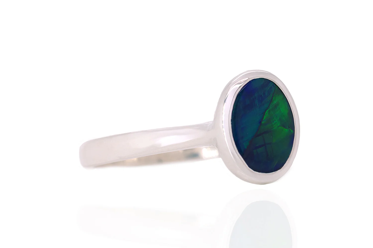 Tatiana — Sterling Silver 0.72 ct Black Opal Ring - Image 5