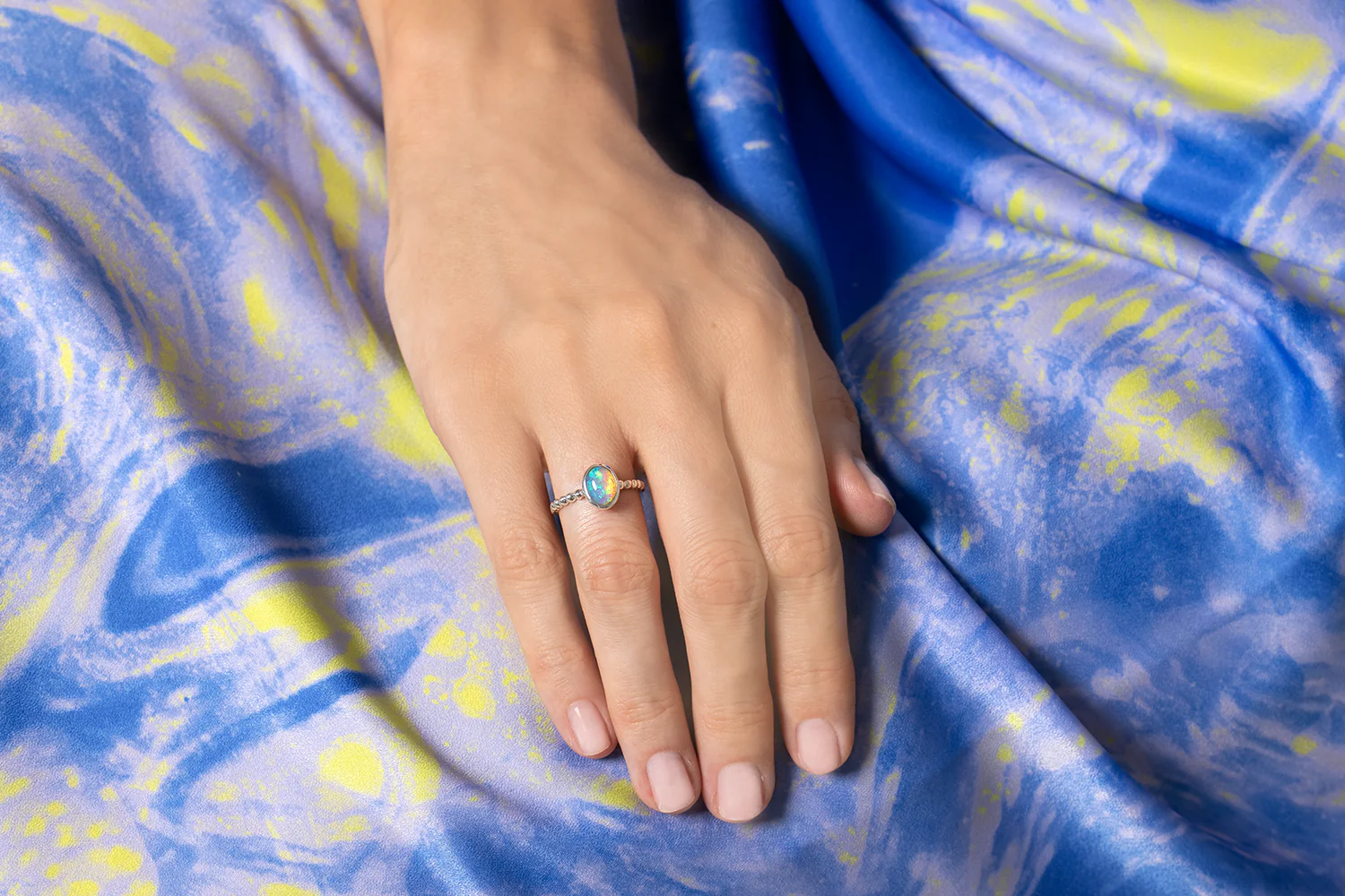 Tatiana Ring Sterling Silver with 1.11ct Crystal Opal - Image 4
