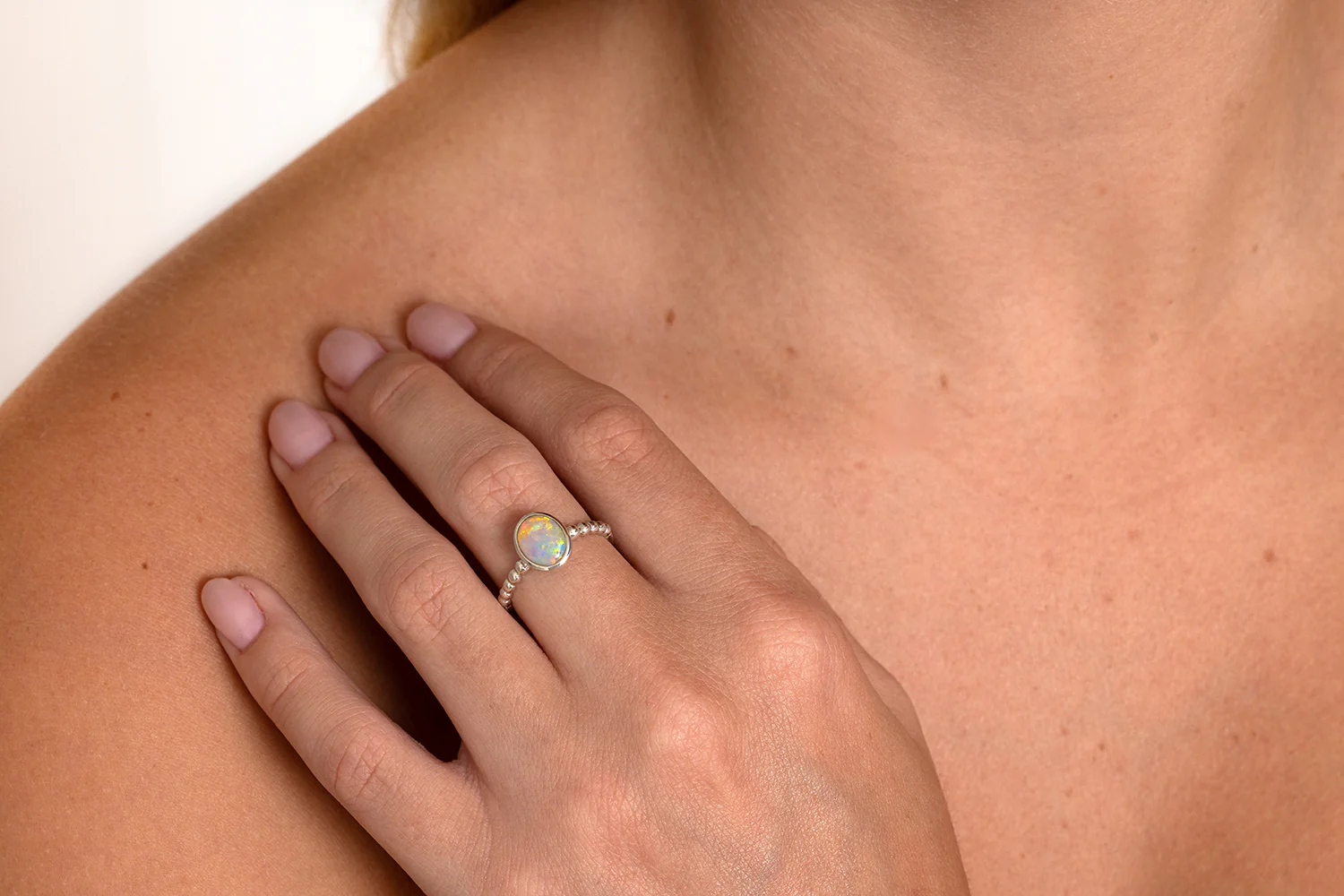 Tatiana — Sterling Silver 1.17 ct Crystal Opal Ring - Image 2