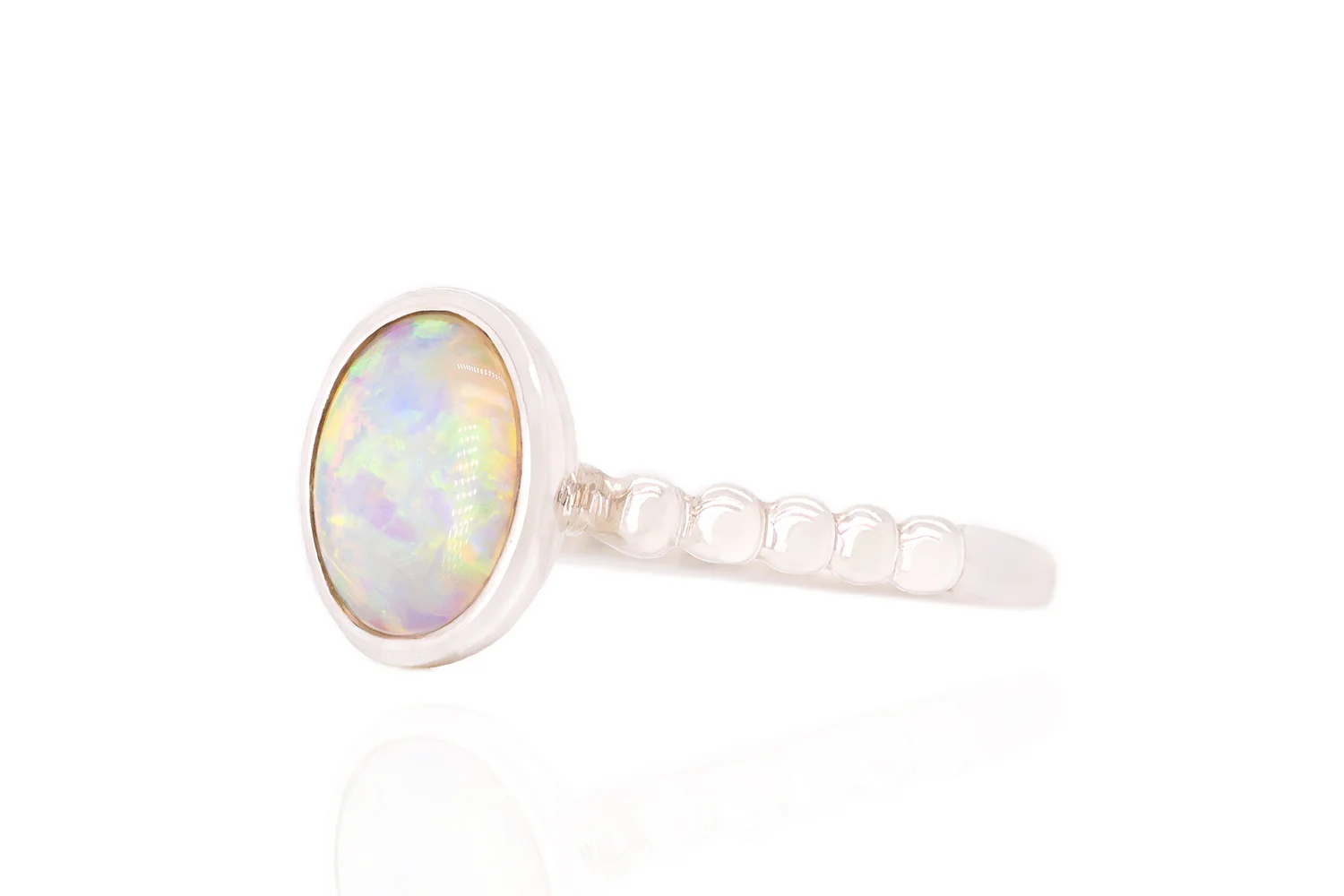 Tatiana — Sterling Silver 1.17 ct Crystal Opal Ring - Image 3