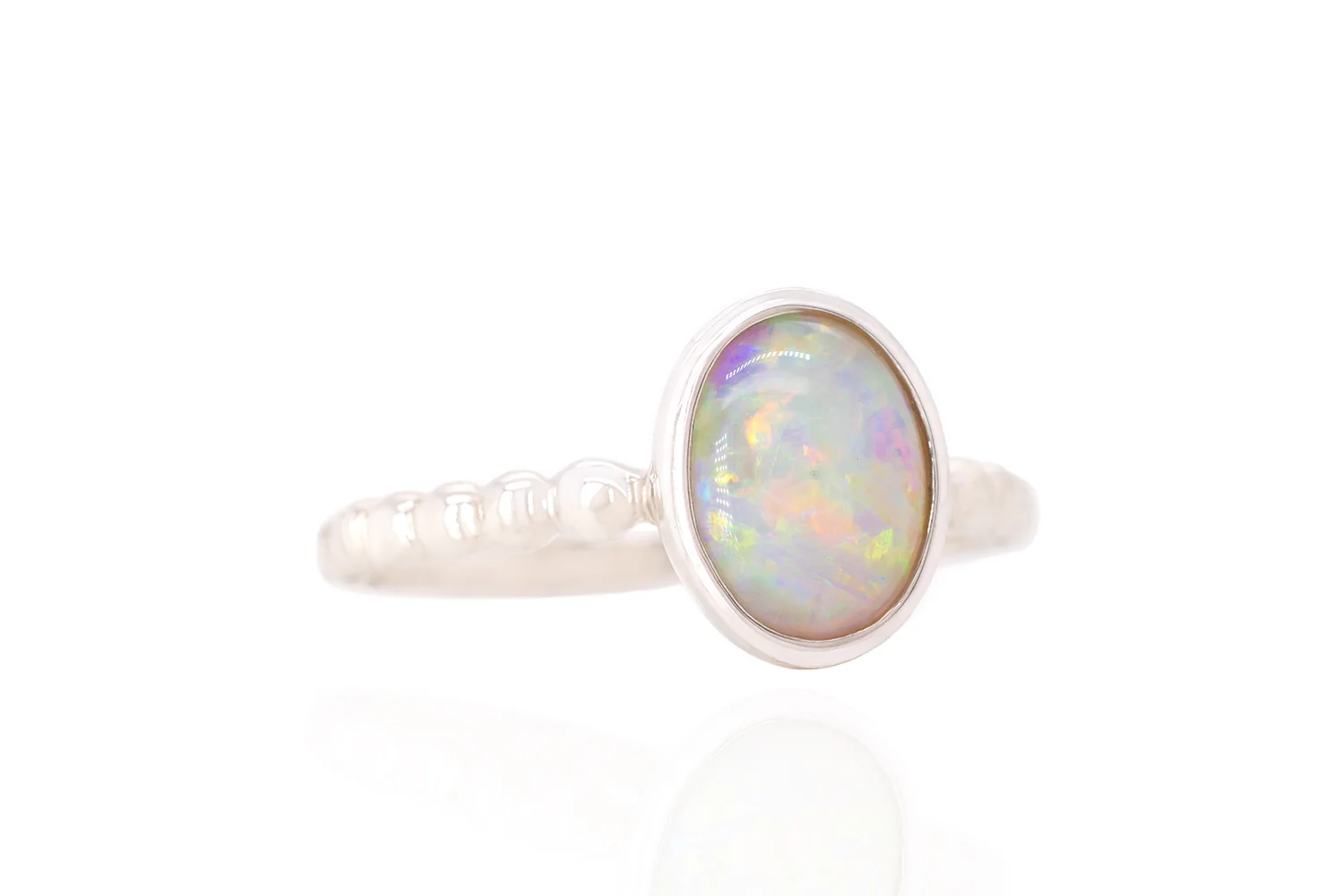 Tatiana — Sterling Silver 1.17 ct Crystal Opal Ring - Image 4