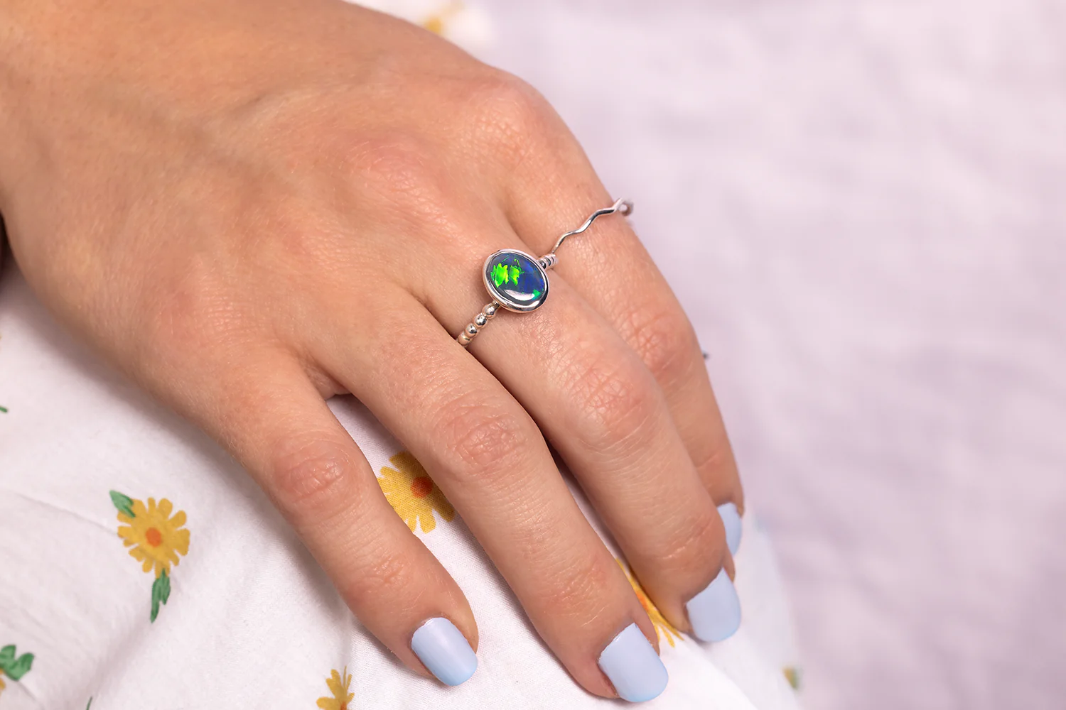 Tatiana Ring Sterling Silver with 1.38 ct Black Opal - Image 2