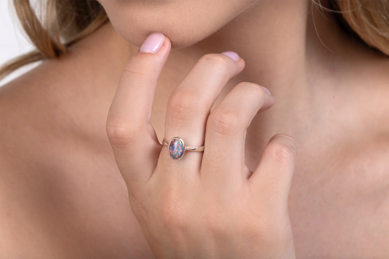Tatiana — Sterling Silver 1.41 ct Dark Opal Ring - Image 2