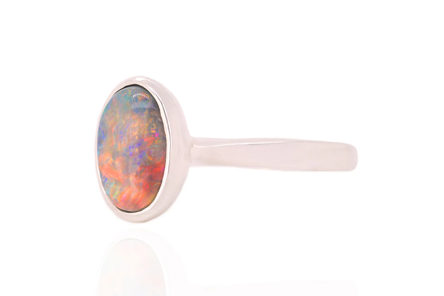 Tatiana — Sterling Silver 1.41 ct Dark Opal Ring - Image 3