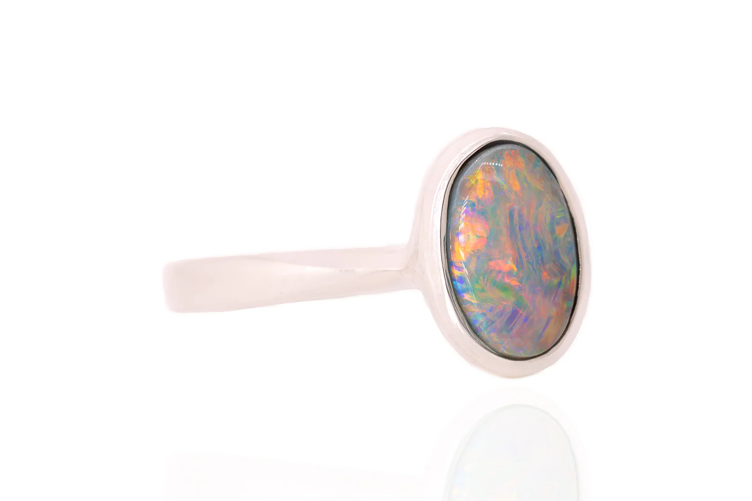 Tatiana — Sterling Silver 1.41 ct Dark Opal Ring - Image 5