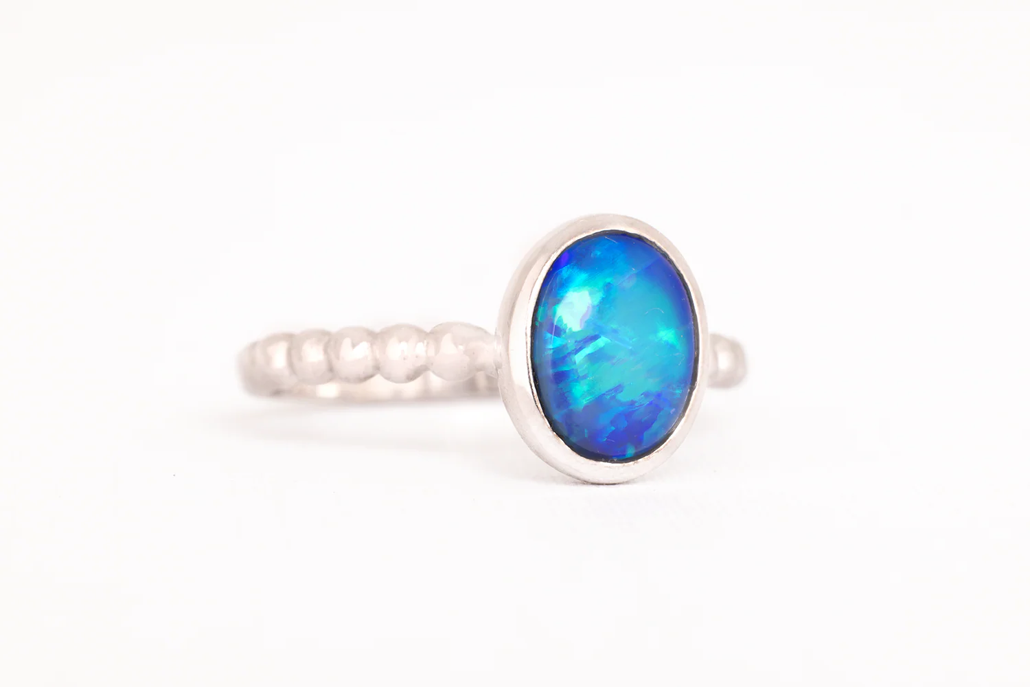 Tatiana Ring White Gold with 1.47ct Black Opal - Image 2