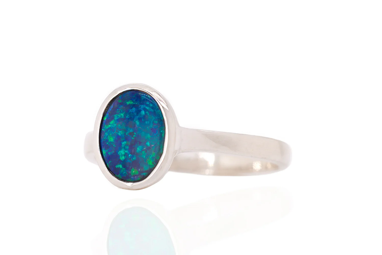 Tatiana — Sterling Silver 1.24 ct Black Opal Ring - Image 2