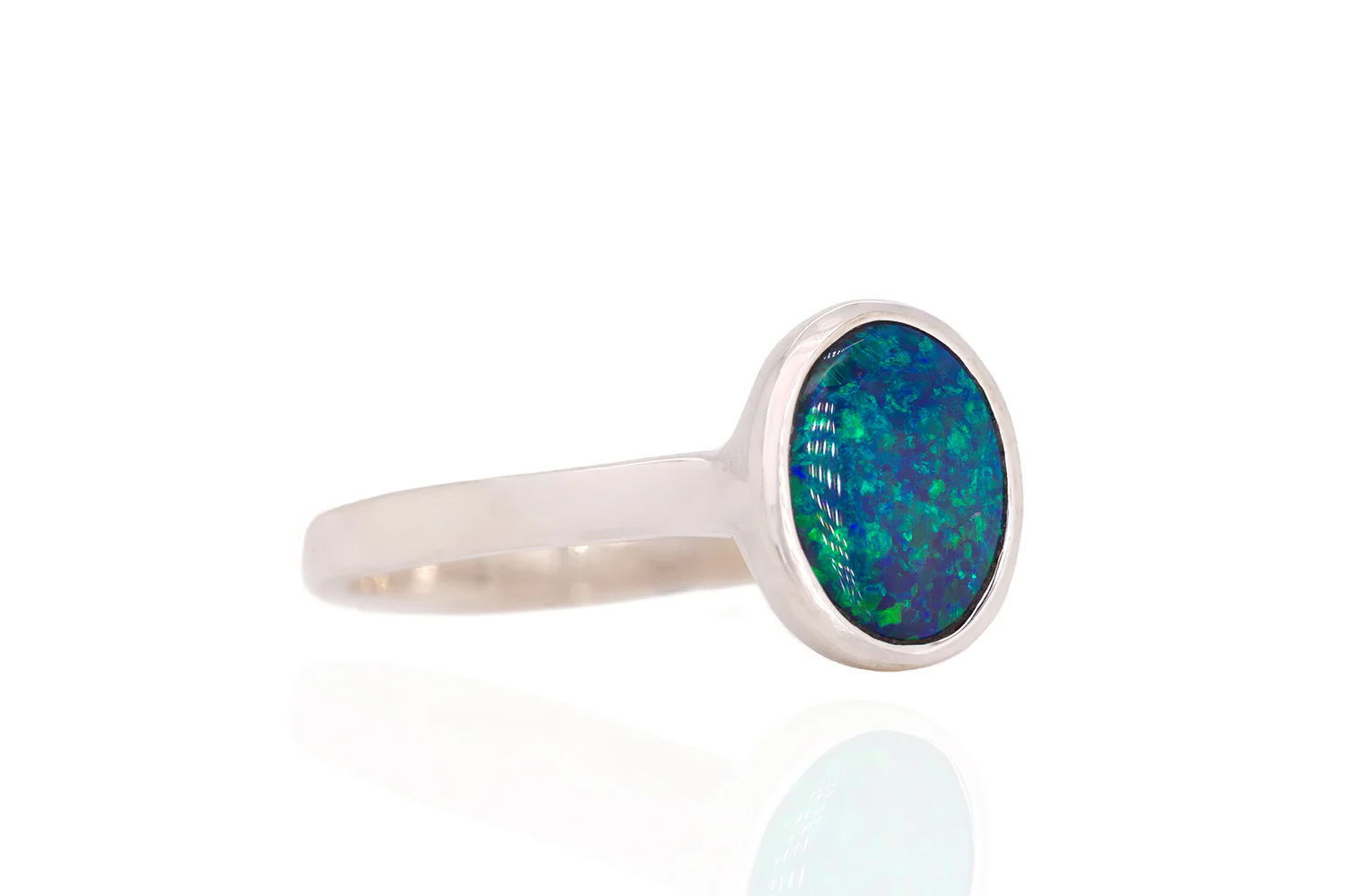 Tatiana — Sterling Silver 1.24 ct Black Opal Ring - Image 3