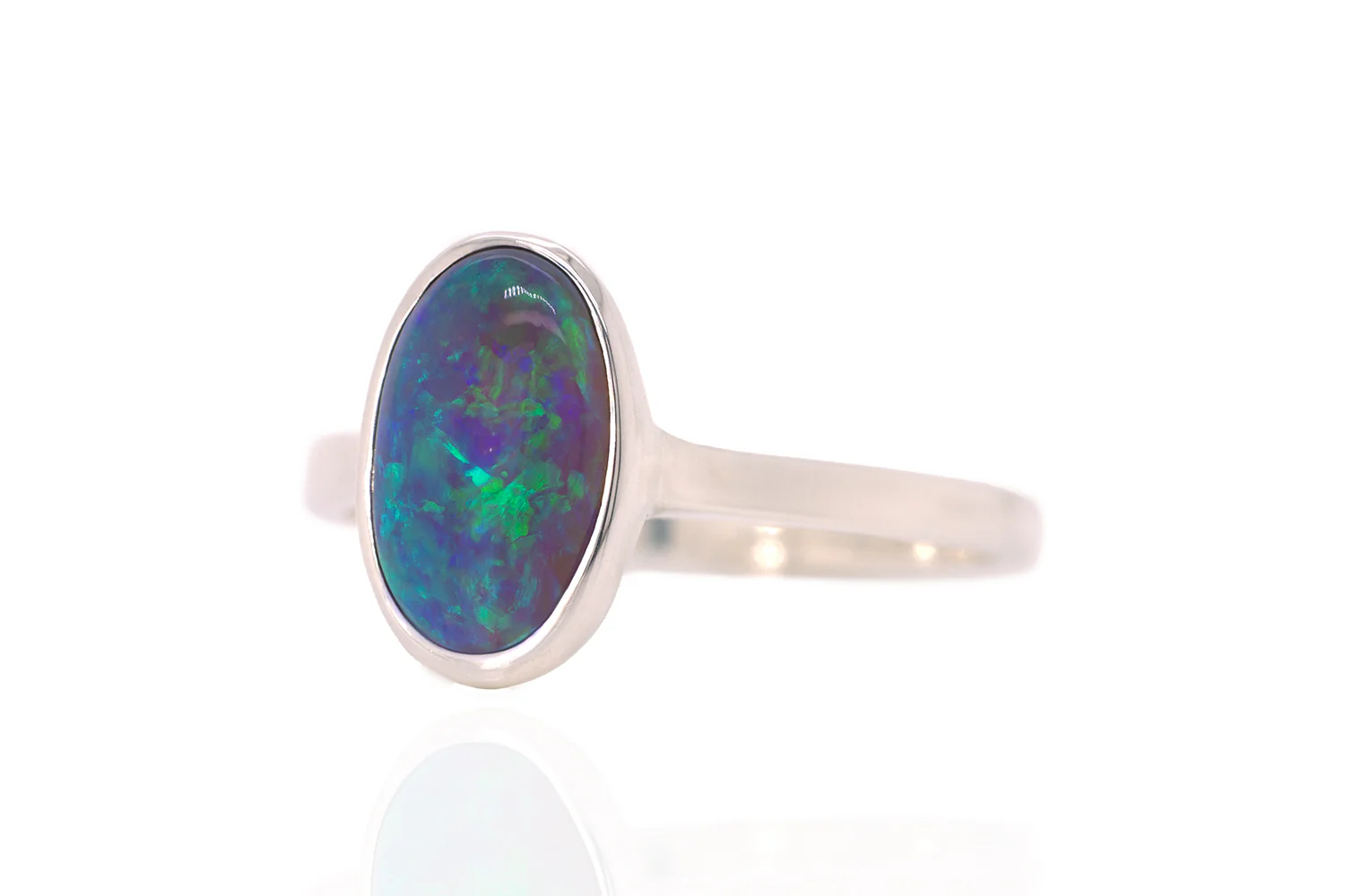 Tatiana — Sterling Silver 1.94 ct Crystal Opal Ring - Image 4