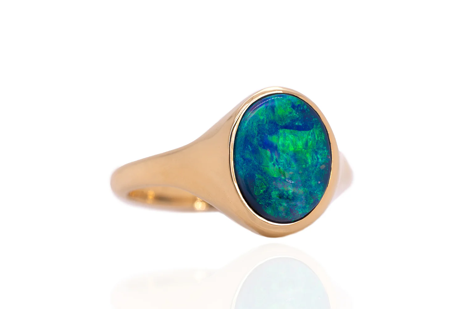 Valentina — 18kt Yellow Gold 2.45 ct Black Opal Ring - Image 3