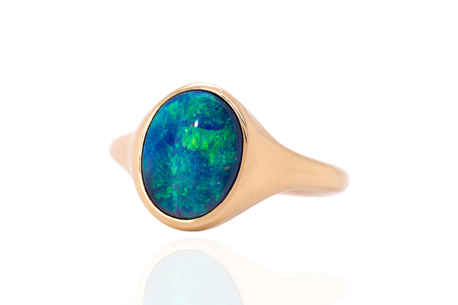 Valentina — 18kt Yellow Gold 2.45 ct Black Opal Ring - Image 5