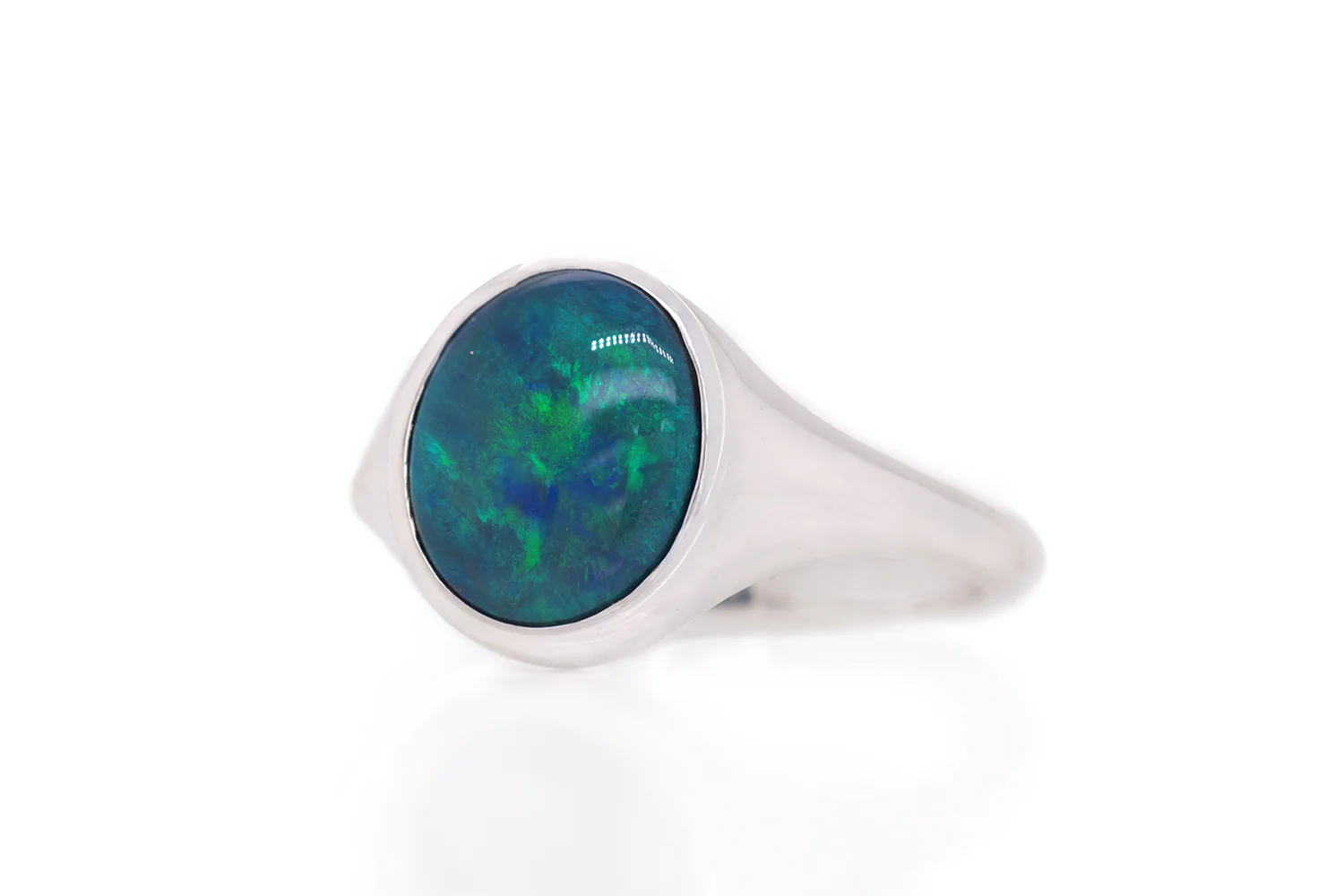 Valentina — Sterling Silver 2.22 ct Black Opal Ring - Image 3