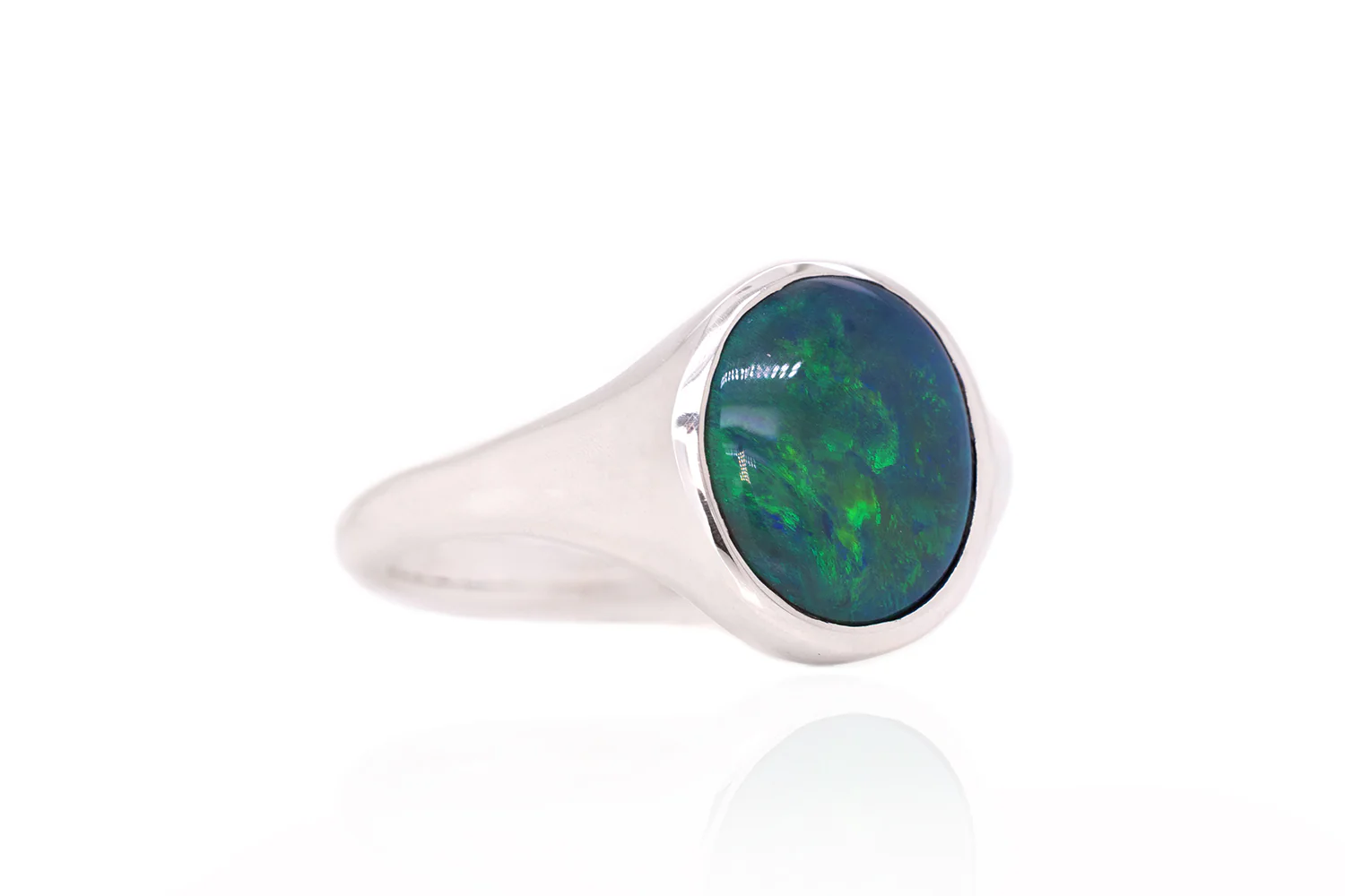 Valentina — Sterling Silver 2.22 ct Black Opal Ring - Image 4