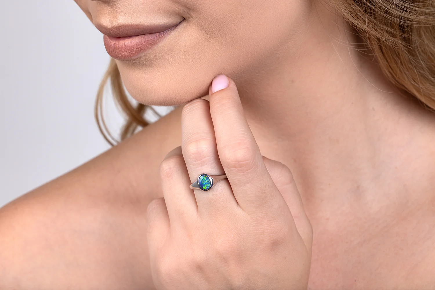 Valentina Petite — Sterling Silver 0.58 ct Black Opal Ring - Image 2