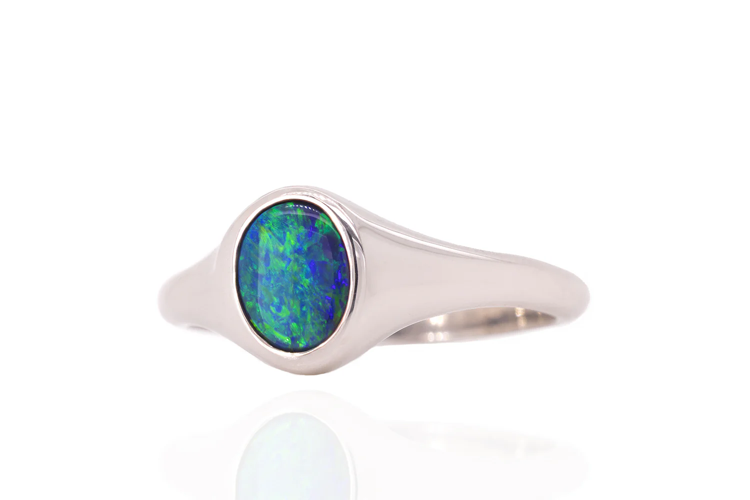 Valentina Petite — Sterling Silver 0.58 ct Black Opal Ring - Image 3