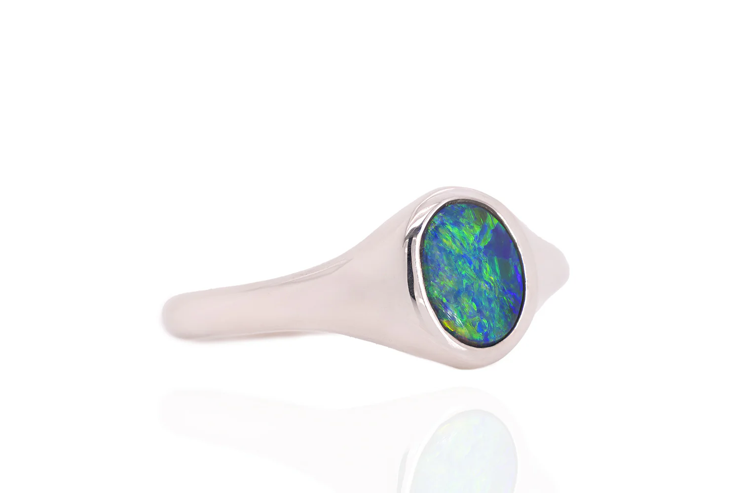 Valentina Petite — Sterling Silver 0.58 ct Black Opal Ring - Image 5