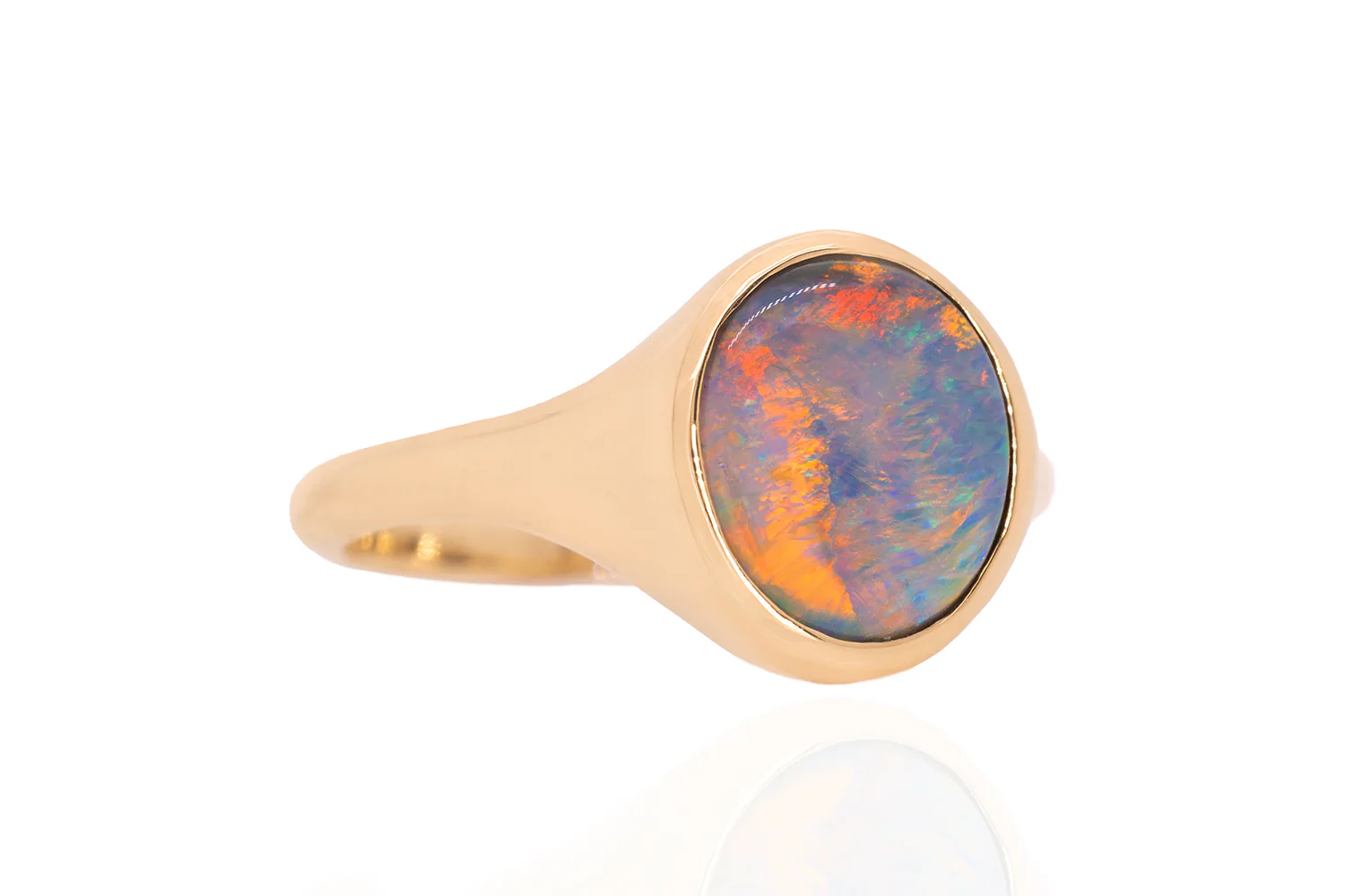 Valentina — 18kt Yellow Gold 2.89 ct Dark Opal Ring - Image 3
