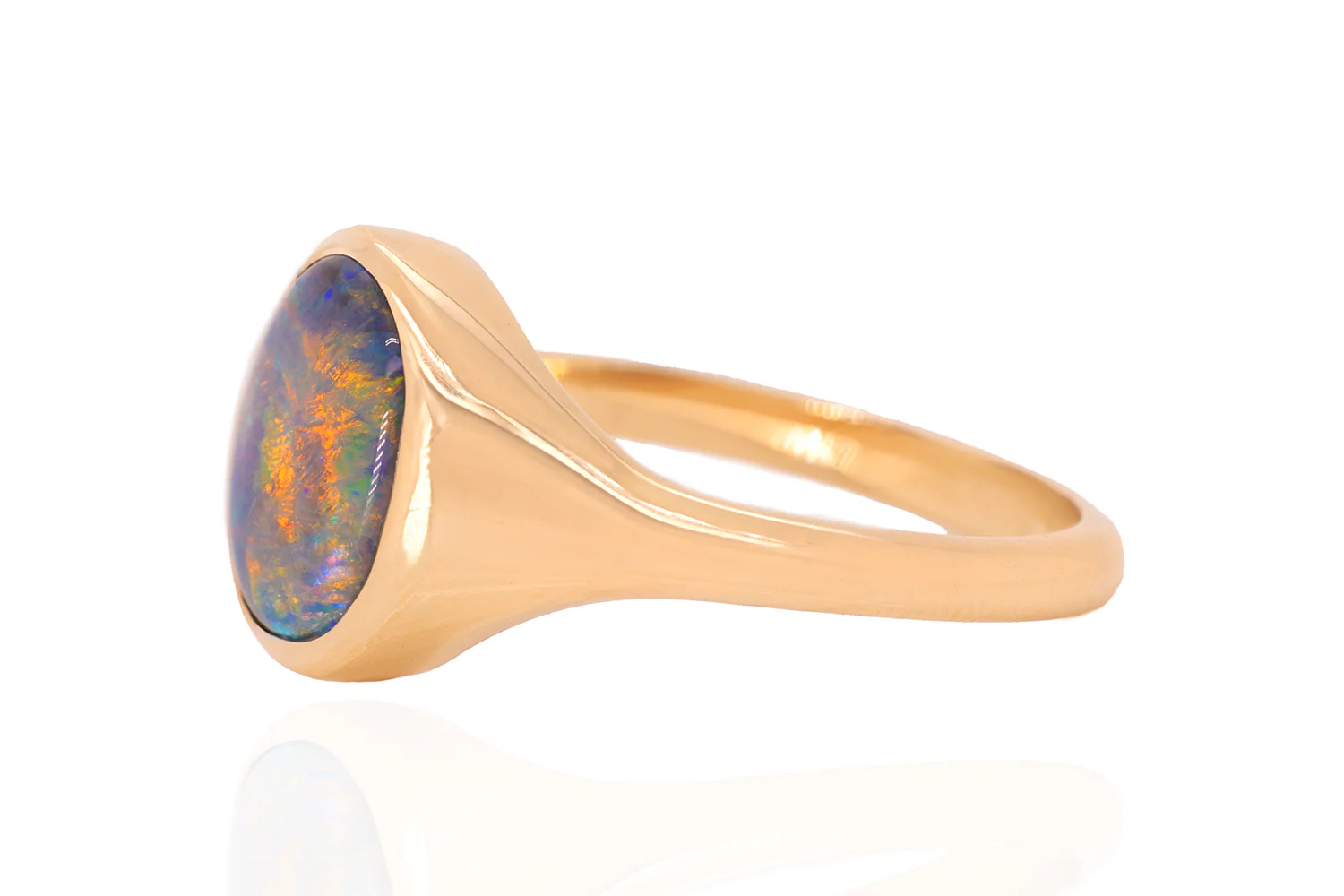 Valentina — 18kt Yellow Gold 2.89 ct Dark Opal Ring - Image 5