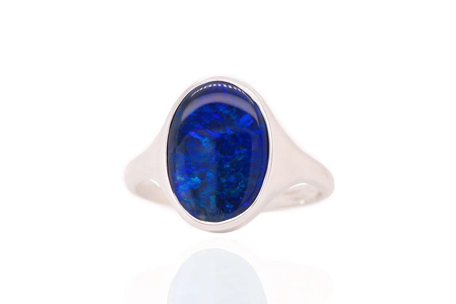 Valentina — Sterling Silver 3.66 ct Black Opal Ring - Image 3