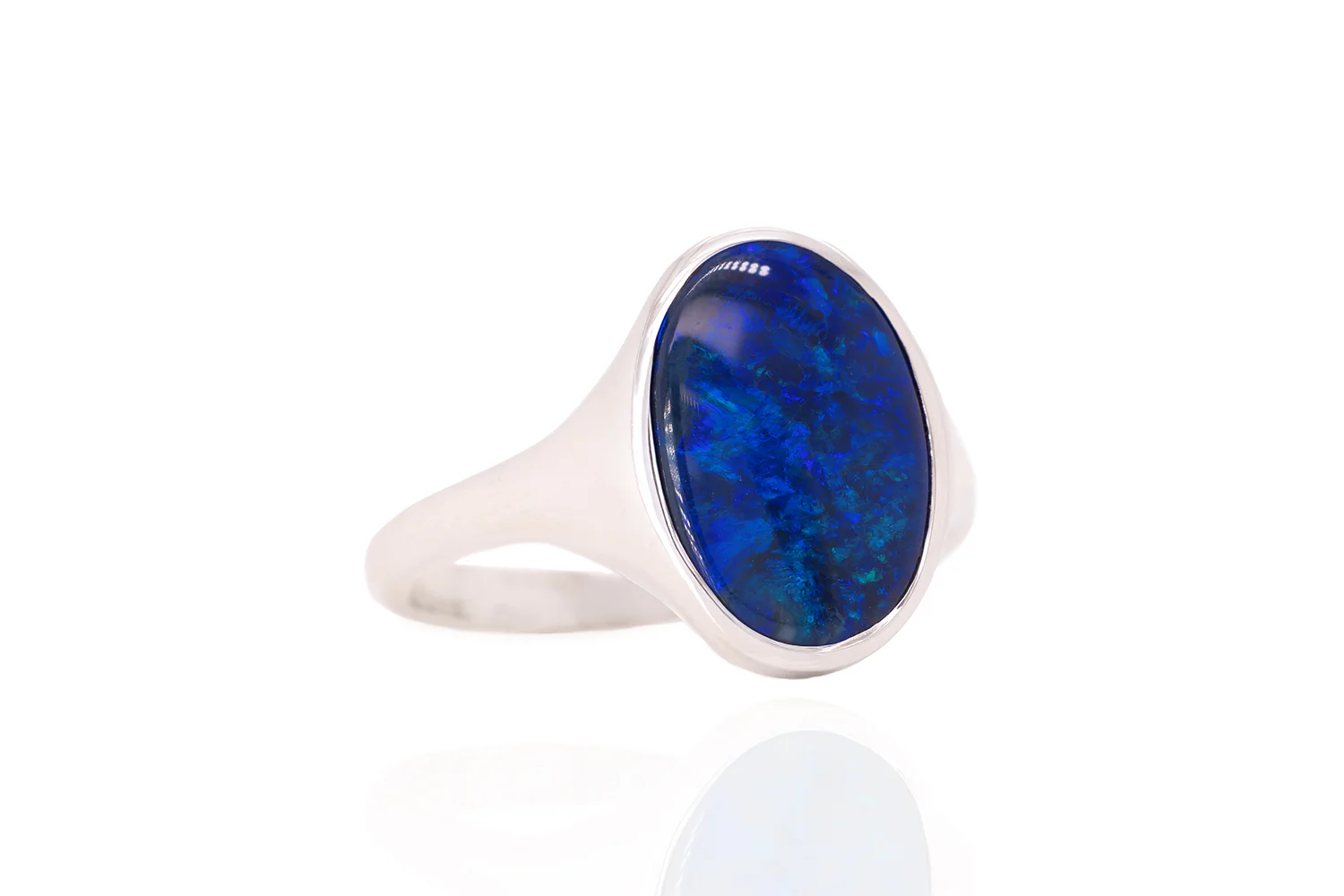 Valentina — Sterling Silver 3.66 ct Black Opal Ring - Image 5