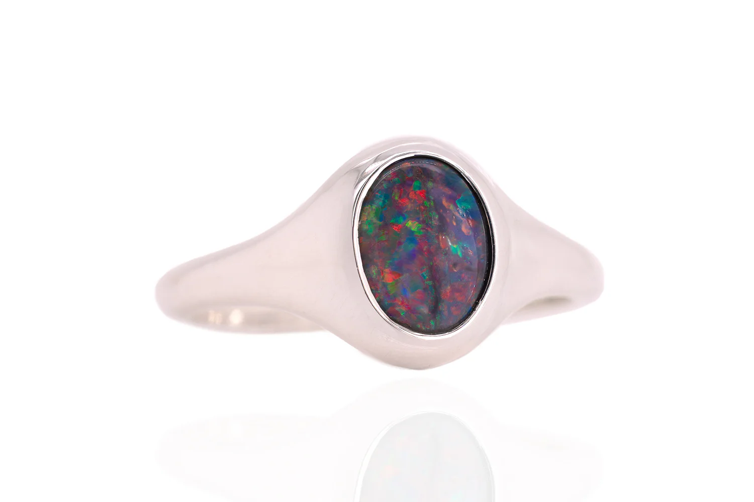 Valentina Petite — Sterling Silver 0.65 ct Black Opal Ring - Image 3