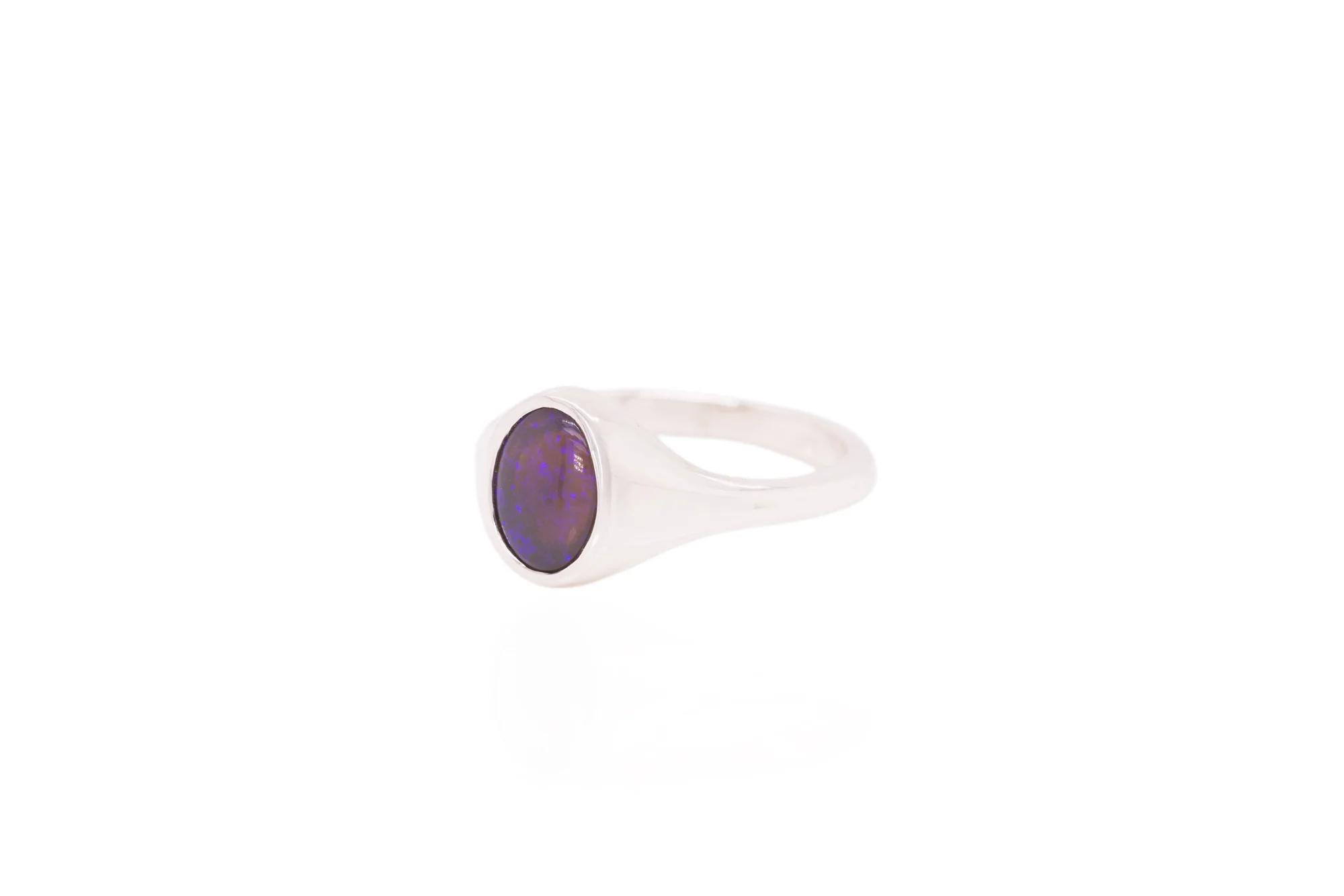 Valentina — Sterling Silver 0.76 ct Black Crystal Opal Ring - Image 3