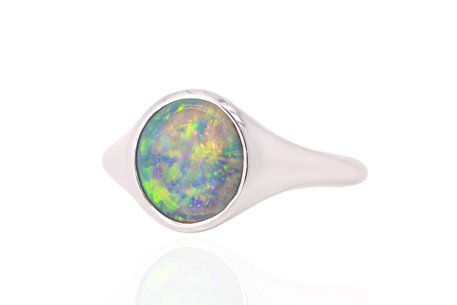 Valentina — Sterling Silver 1.44 ct Crystal Opal Ring - Image 3