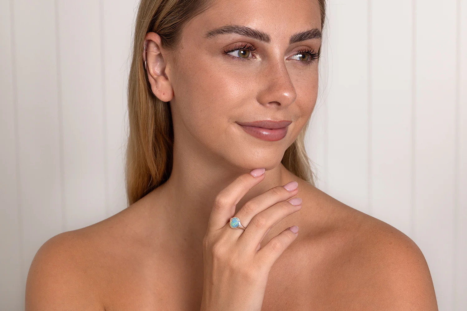 Valentina — Sterling Silver 1.44 ct Crystal Opal Ring - Image 4
