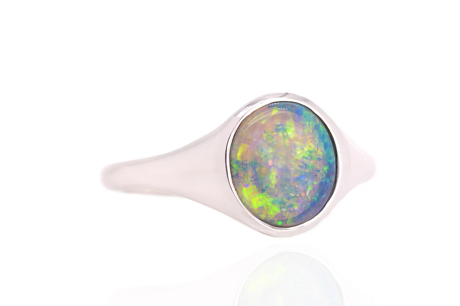 Valentina — Sterling Silver 1.44 ct Crystal Opal Ring - Image 5