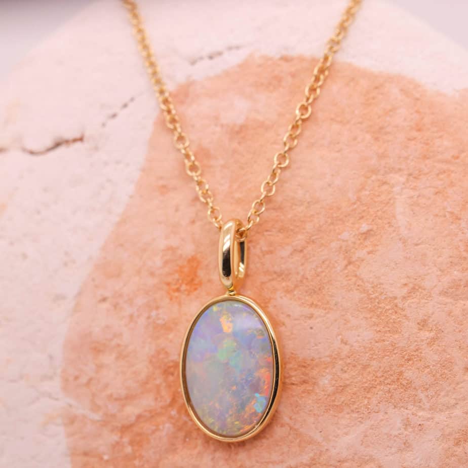 Valentina Necklace Gold Crystal Opal 1.67Ct - Image 2